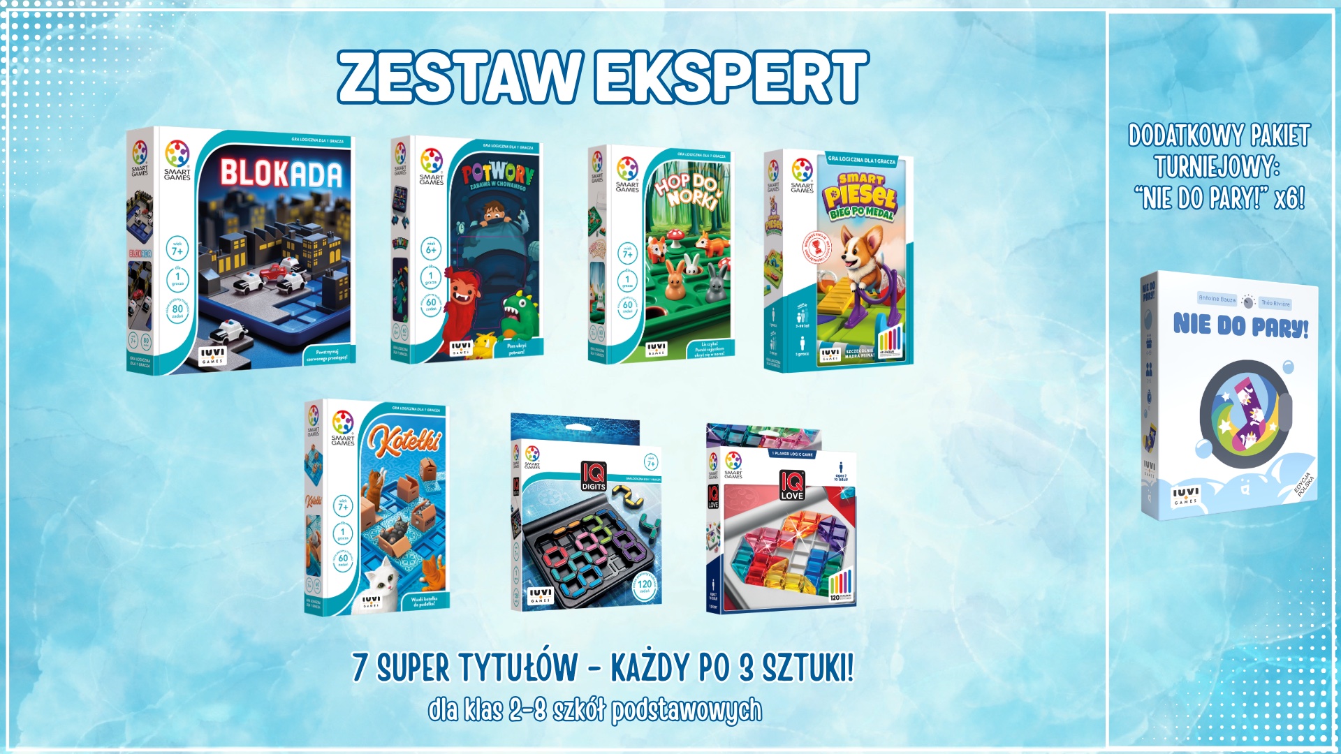 Zestaw Ekspert: siedem tytułów dla klas od drugiej do ósmej