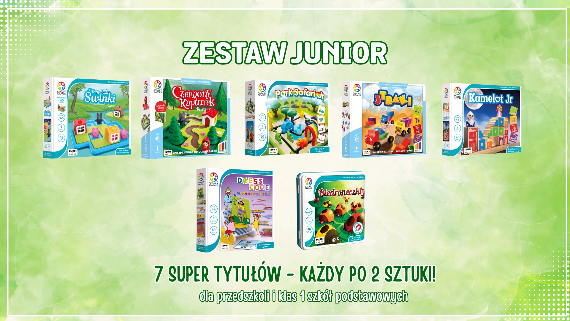 Zestaw Junior: siedem tytułów dla przedszkoli i klas pierwszych